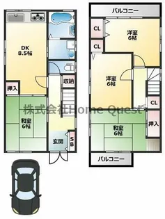 大阪府八尾市垣内3丁目【一戸建】の間取り
