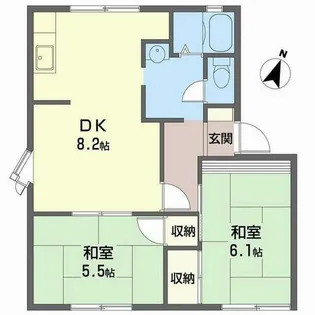 中津ハイツ【A102号室】の間取り