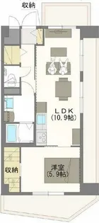 21北堀江(トニーワンキタホリエ)【0903号室】の間取り