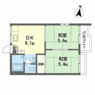 フラット泉尾【B206号室】の間取り