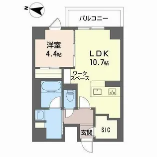 バリオ西本町【0601号室】の間取り