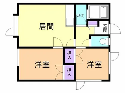 クレール・シャンブル【2階】の間取り