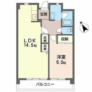 プラージュ楠【0103号室】の間取り