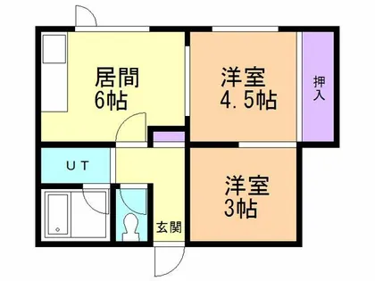 学)ハイツ新生【101号室】の間取り