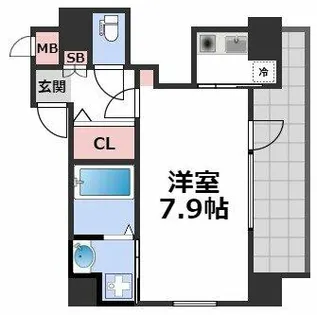 キャピトル安堂寺【6階】の間取り