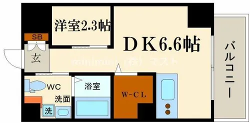 アイボリーポワント難波WEST【2階】の間取り