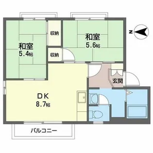 サン・シティ宝積【0202号室】の間取り