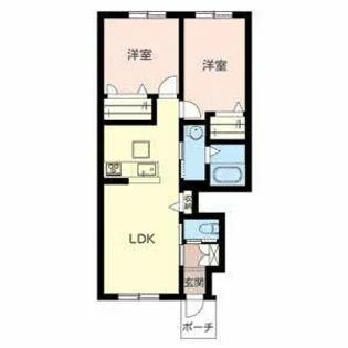 アンジュール 荒松【0103号室】の間取り