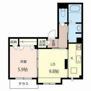 アベニール・コート緑地【0102号室】の間取り