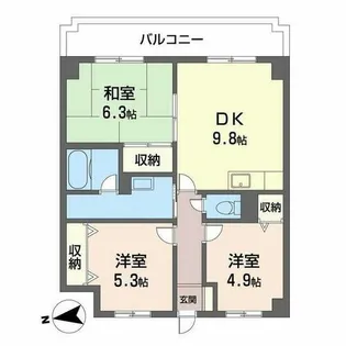 サニーコート西真美【0604号室】の間取り