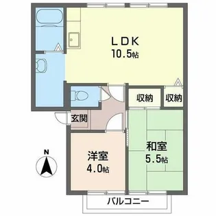 グランドゥールB【0205号室】の間取り