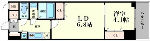 スプランディッド堀江【10階】の間取り
