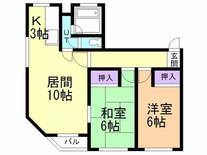岩渕コーポ【302号室】の間取り