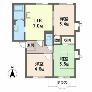 グランデージ【C102号室】の間取り