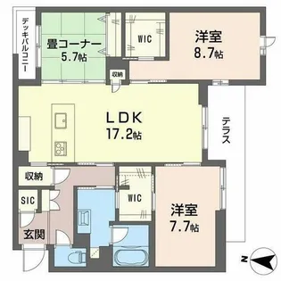 シャトードール プレミア【0101号室】の間取り