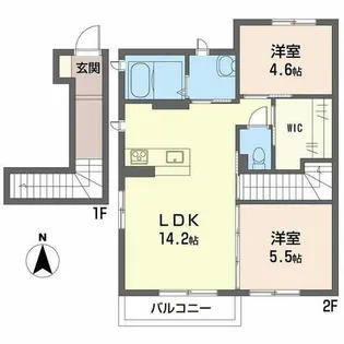 ラフィーネ三室参番館【2階】の間取り