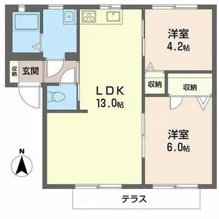 クレールコートB【0102号室】の間取り