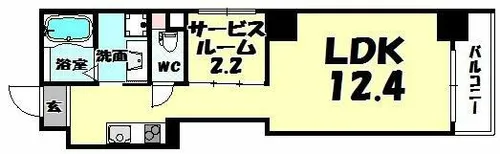ミコノス北浜【9階】の間取り