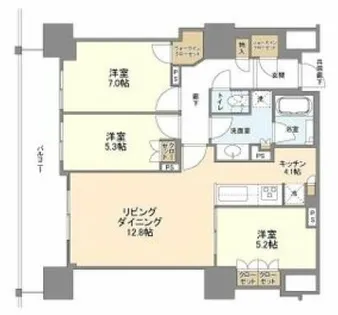 ローレルタワー御堂筋本町【25階】の間取り