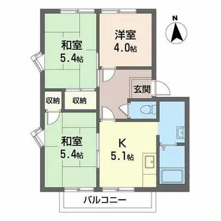 グリーンプラザ【E202号室】の間取り