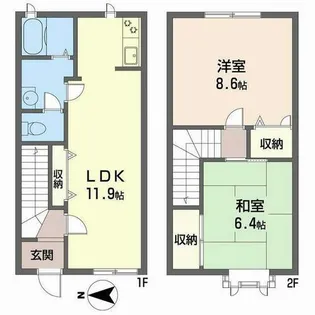 プロシード當麻【0102号室】の間取り