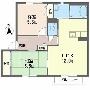 ソレーユB・C・D【B201号室】の間取り