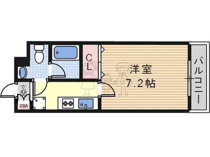 リアーレ北田辺【6階】の間取り