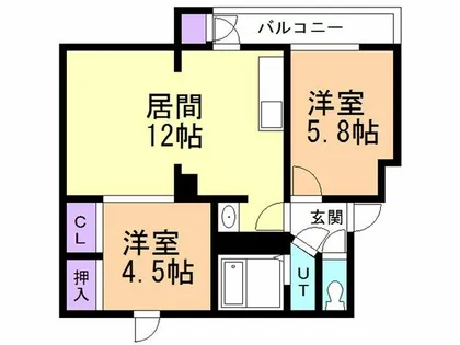 スカイレジデンス【2階】の間取り