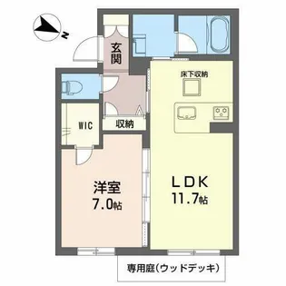 ボヌール メゾン【0102号室】の間取り