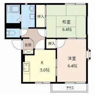 司ハイツ【0102号室】の間取り