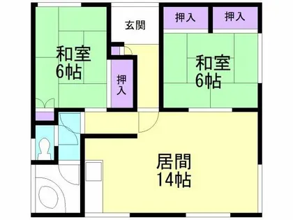 母恋南町アパート【2F号室】の間取り