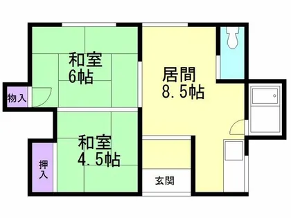 望洋荘【102号室】の間取り