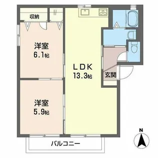 リモーネA【A101号室】の間取り