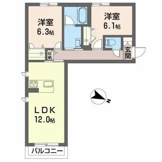 ボヌール メゾン【0205号室】の間取り