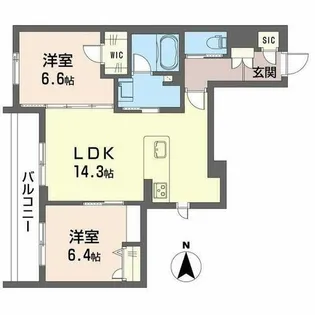 シャーメゾン やすらぎ【0203号室】の間取り