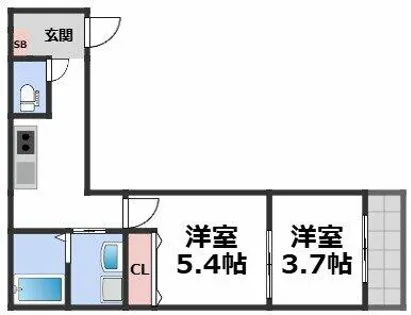 ヴェルメゾン加美東【2階】の間取り