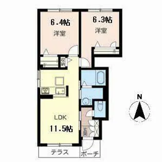 2LDKの間取り画像