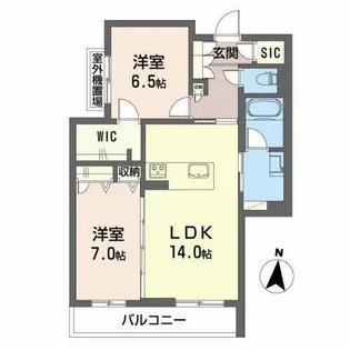 2LDKの間取り画像