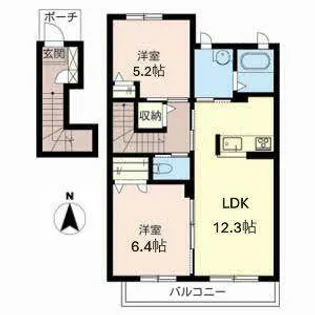 シャーメゾン 秋山B【0202号室】の間取り