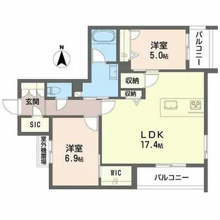 レジデンス三条宮前【0305号室】の間取り