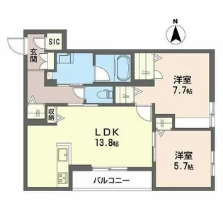 メゾン ソラリス【0203号室】の間取り