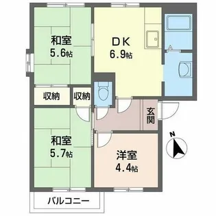 サンセットローズ【A201号室】の間取り