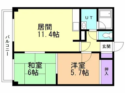 moff WAKAKUSA【206号室】の間取り