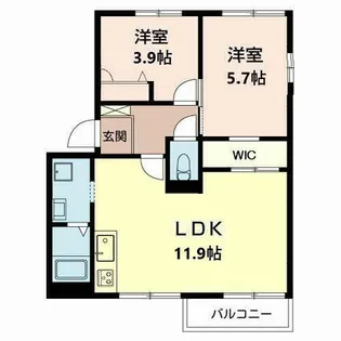 ハイツあすか路II【2階】の間取り