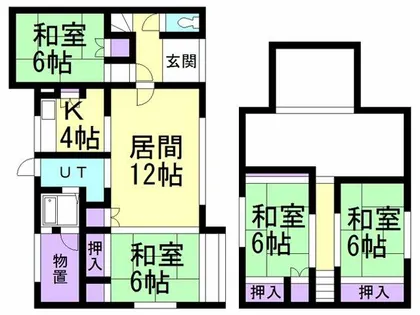 北海道登別市若草町6丁目【一戸建】の間取り