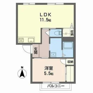 カーム大安寺【0202号室】の間取り