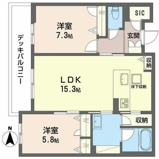 レジデンス三条宮前【0101号室】の間取り