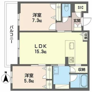 レジデンス三条宮前【0201号室】の間取り