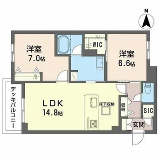 レジデンス三条宮前【0102号室】の間取り