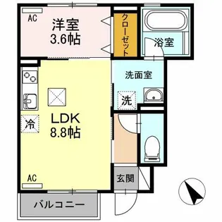 ルミエール【1階】の間取り
